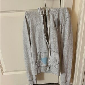 PINK Victoria's Secret Gray Hoodie with Blue Heart